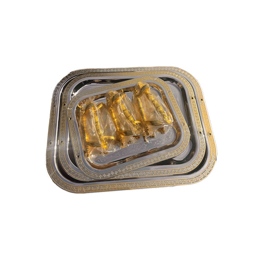 Elegantes Serviertablett-Set mit orientalischem Design