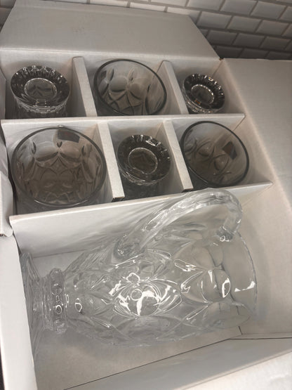 Edles Glas-Set im Kristall-Design – 7-teilig