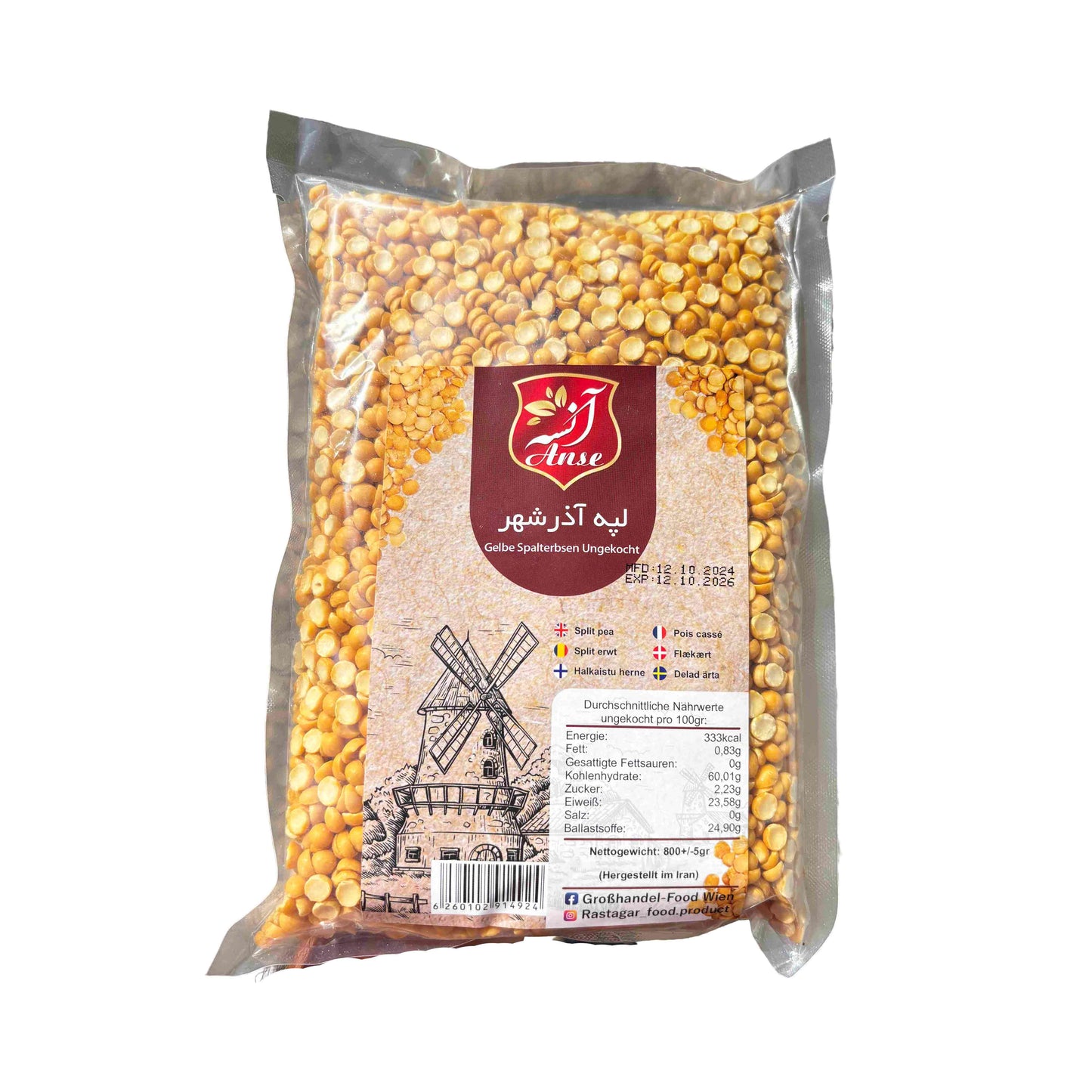 Geschälte gelbe Erbsen (lappeh)