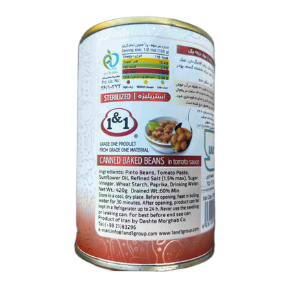 Konservierte gebackene Bohnen in Tomatensauce