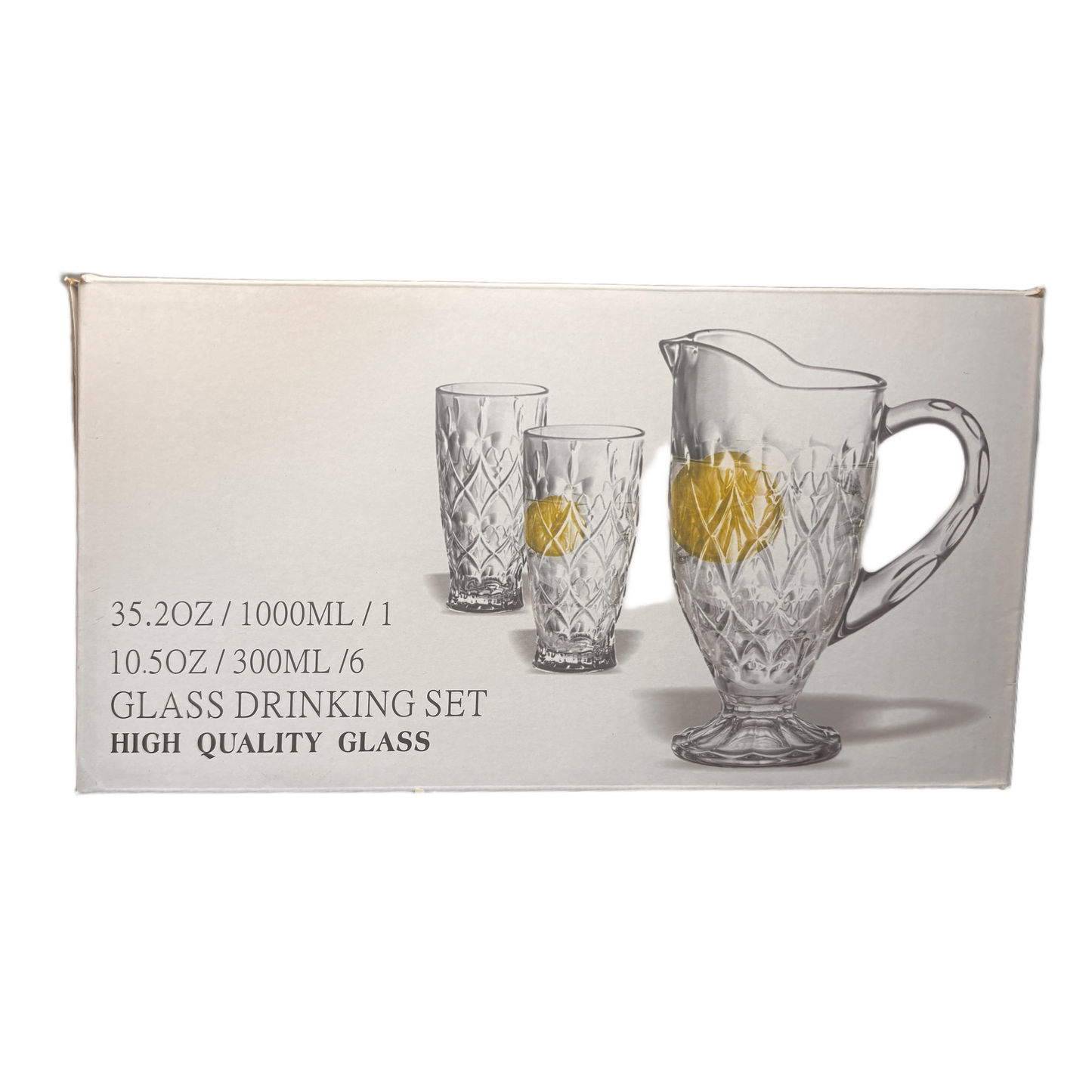 Edles Glas-Set im Kristall-Design – 7-teilig