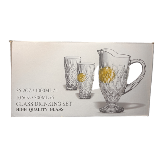Edles Glas-Set im Kristall-Design – 7-teilig